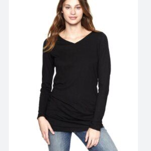 GAP Black V-Neck Knit Tunic Top Size Small